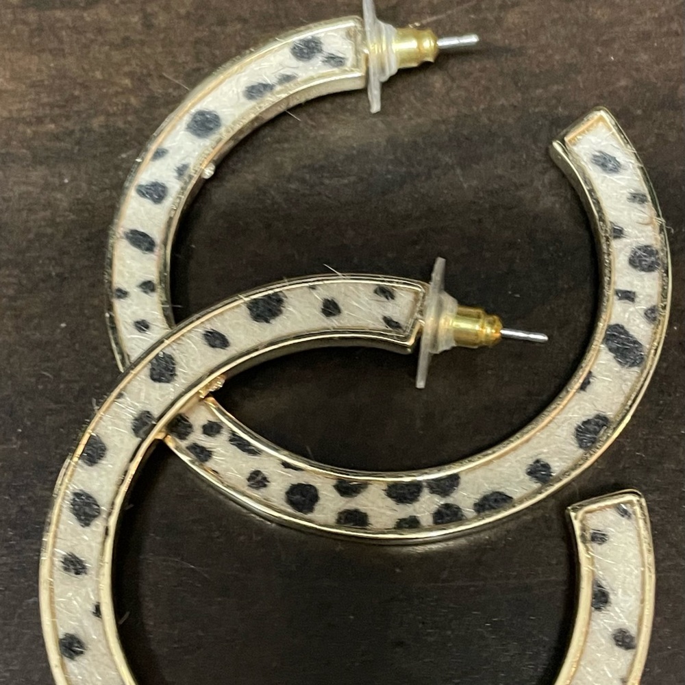 Anthropologie Animal Print Hoops